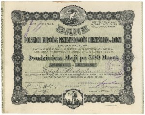Bank of Polish Christian Merchants and Industrialists in Lodz, Em.4, 20x 500 mkp 1922