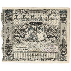 TEHATE Tow. für Handel, Industrie und Landwirtschaft in Warschau, Em.2, 5.000 mkp 1921