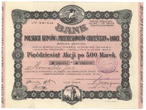 Bank of Polish Christian Merchants and Industrialists in Lodz, Em.5, 50x 500 mkp 1923