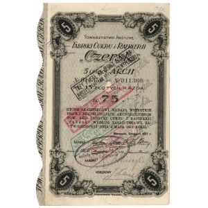 Towarzystwo Akc. Fabryki Cukru i Rafinerji CZERSK, 5x 15 zł 1927