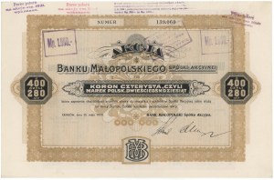 Banque de Małopolska, 400 kr 05.1920