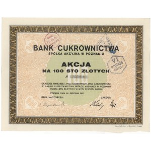 Bank Cukrownictwa w Poznaniu, 100 zł 1927