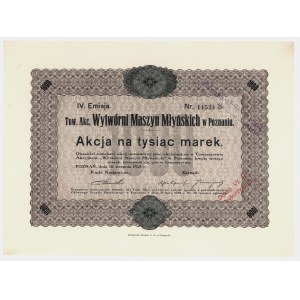 Towarzystwo Akc. Wytwórni Maszyn Młyńskich, Em.4, 1.000 mkp 1921