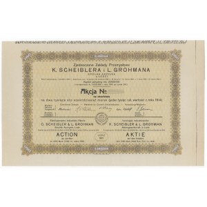 Usines industrielles unies K. SCHEIBLER et L. GROHMAN Łódź, Em.2, 2.160 mkp 1921