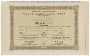 Vereinigte Industriebetriebe K. SCHEIBLER und L. GROHMAN Łódź, Em.2, 2.160 mkp 1921