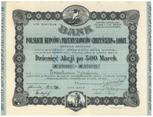 Bank of Polish Christian Merchants and Industrialists in Lodz, Em.5, 10x 500 mkp 1923