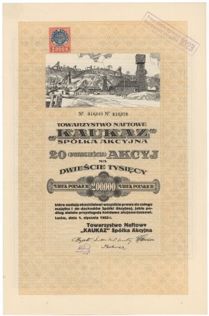 Compagnie pétrolière de KAUKAZ, Em.1, 20x 10 000 mkp 1923