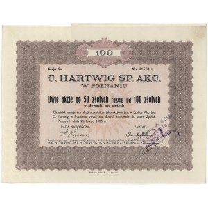 C. HARTWIG w Poznaniu, 2x 50 zł 1925