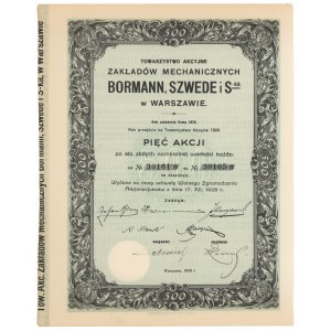 Towarzystwo Akc. Zakładów Mechanicznych BORMANN, SZWEDE i S-ka, 5x 100 zl 1929