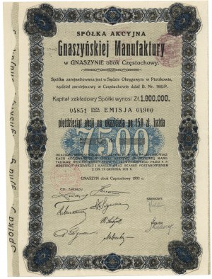 Gnaszynska Manufaktura, Em.1, 50x 150 zl 1932