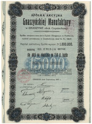 Gnaszynska Manufaktura, Em.1, 100x 150 zł 1932