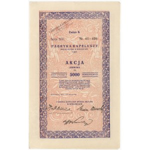 Fabryka Kapeluszy w Myślenicach, Em.B, Ser.XIV, 10x 500 mkp 1922
