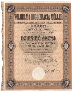 WILHELM et HUGO BRACIA MÜLLER Marceryzownia, Bielarnia, Dybiarnia..., 10x 500 zl 1929