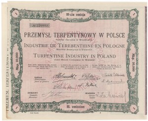 Turpentine Industry in Poland, Em.3, 10,000 mkp 1924