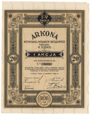 ARKONA Wytwórnia Wyrobów Metalowych, Em.1-5, 20 zl 1925