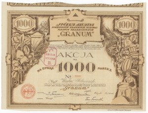 Gesellschaft Akc. der fusionierten nationalen...GRANUM, Em.2, 1.000 mkp