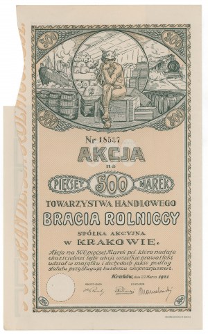BROTHERS OF AGRICULTURE Trading Society, 500 mkp 1921