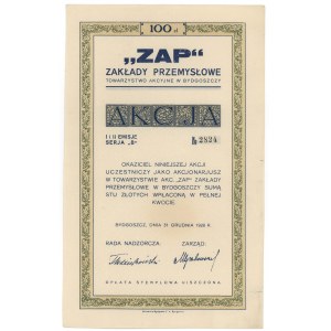 ZAP Zakłady Przemysłowe w Bydgoszczy, Em.1-2, Ser.B, 100 zł 1928 - na okaziciela