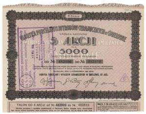 Porzellan- und Keramikfabrik in Ćmielów, Em.4, 5x 1.000 mkp - mit Stempel