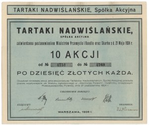 NADWIŚLAŃ TARTAKI, 10x 10 zl 1926