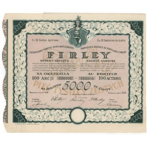 FIRLEY Lubelska Fabryka Portland Cementu, Em.2-3, 100x 50 zł 1928