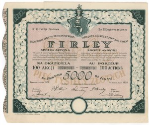 FIRLEY Lublin Portland Cement Factory, Em.2-3, 100x 50 zl 1928