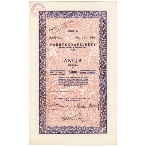 Fabryka Kapeluszy w Myślenicach, Em.B, Ser.XII, 10x 500 mkp 1922