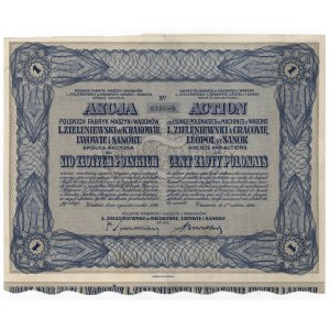 L. Zieleniewski w Krakowie, Lwowie i Sanoku, 100 zł 1926