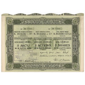 Towarzystwo Przemysłu Metalowego K. RUDZKI i Ska, 5x 50 zł 1926