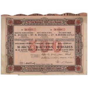 Towarzystwo Przemysłu Metalowego K. RUDZKI i Ska, 10x 50 zł 1926