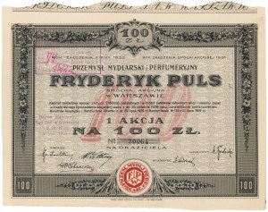 Soap and Perfume Industry FRYDERYK PULS, PLN 100.