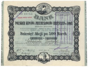 Bank of Polish Christian Merchants and Industrialists in Lodz, Em.3, 10x 500 mkp 1921