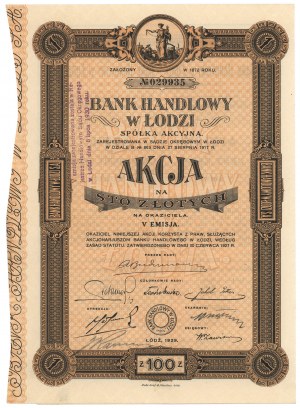 Commercial Bank of Lodz, Em.5, 100 zloty 1929