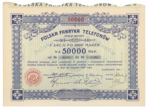 Polish Telephone Factory, 5x 10,000 mkp 1923