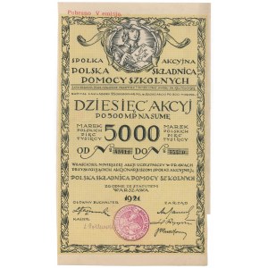 Polska Składnica Pomocy Szkolnych w Warszawie, 10x 500 mkp 1921