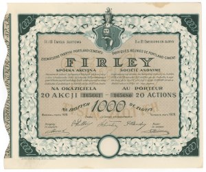 FIRLEY Lublin Portland Zement Fabrik, Em.2-3, 20x £50 1928