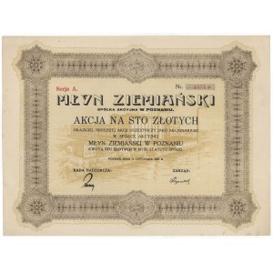 Młyn Ziemiański w Poznaniu, 100 zł 1927