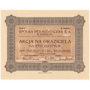 Spółka Pedagogiczna w Poznaniu, 100 zł