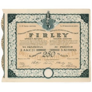 FIRLEY Lubelska Fabryka Portland Cementu, Em.2-3, 5x 50 zł 1928