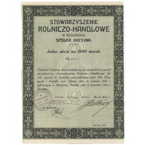Landwirtschafts- und Gewerbeverein in Radomsko, 5.000 mkp 1922 - Inhaber
