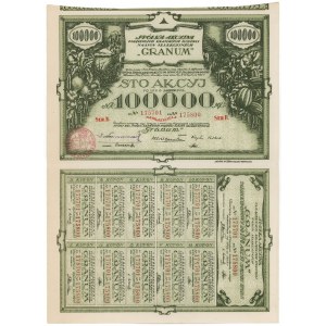 Gesellschaft Akc. der fusionierten inländischen...GRANUM, Em.7, 100x 1.000 mkp