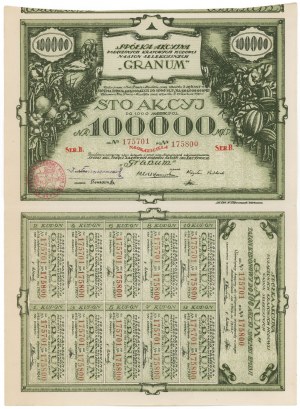 Gesellschaft Akc. der fusionierten inländischen...GRANUM, Em.7, 100x 1.000 mkp