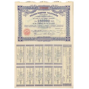 Polska Fabryka Telefonów, 25x 10.000 mkp 1923 - brak drugiego numeratora
