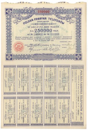 Usine téléphonique polonaise, 25x 10.000 mkp 1923 - pas de deuxième système de numérotation