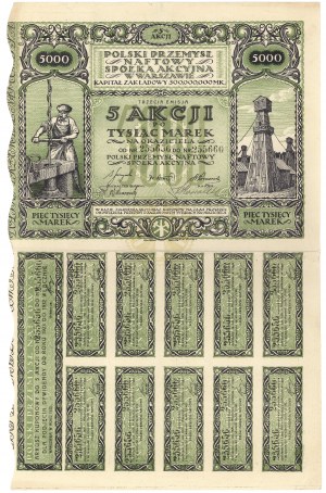 Industrie pétrolière polonaise, Em.3, 5x 1,000 mk 1923