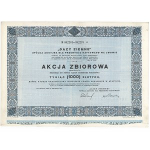 Spółka Akc. dla Przemysłu Naftowego GAZY ZIEMNE , 10x 100 zł 1931