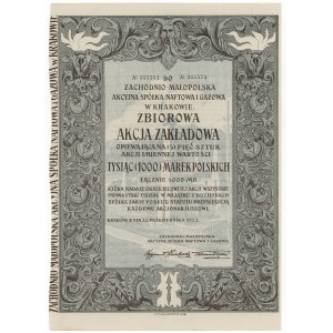 Zachodnio-Małopolska Akc. Sp. Naftowa i Gazowa, 5x 1.000 mkp 1923
