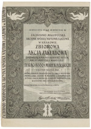West-Malopolska Akc. Oil and Gas Sp., 10x 1,000 mkp 1923