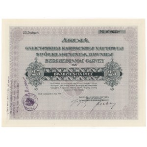 Galicyjska Karpacka Naftowa Sp. Akc. dawniej Bergheim & Mac Garvey, 25 zł 1926
