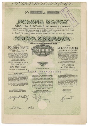 POLSKA NAFTA Sp. Akc., Em.3, 10x 500 mkp - personalisiert